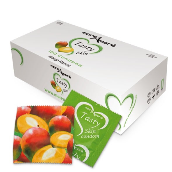 SexShop - Mango prezerwatywy MoreAmore Condom Tasty Skin Mango 50 sztuk - online
