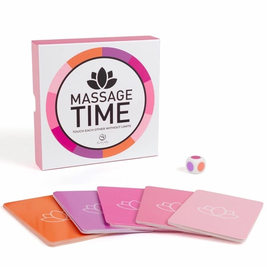 SECRET PLAY Massage Time – gra dla par, zestaw kart i kostka do masażu, relaksacyjna