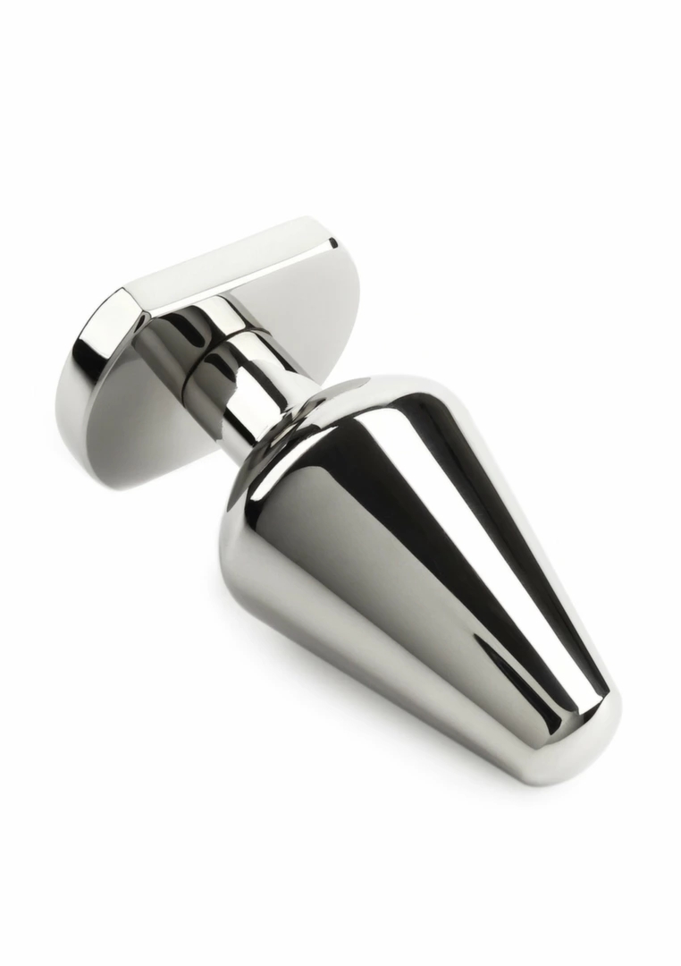 Mr. Steel Heavy Steel Plug Medium stalowy korek anatomiczny, średni rozmiar, płaska podstawa