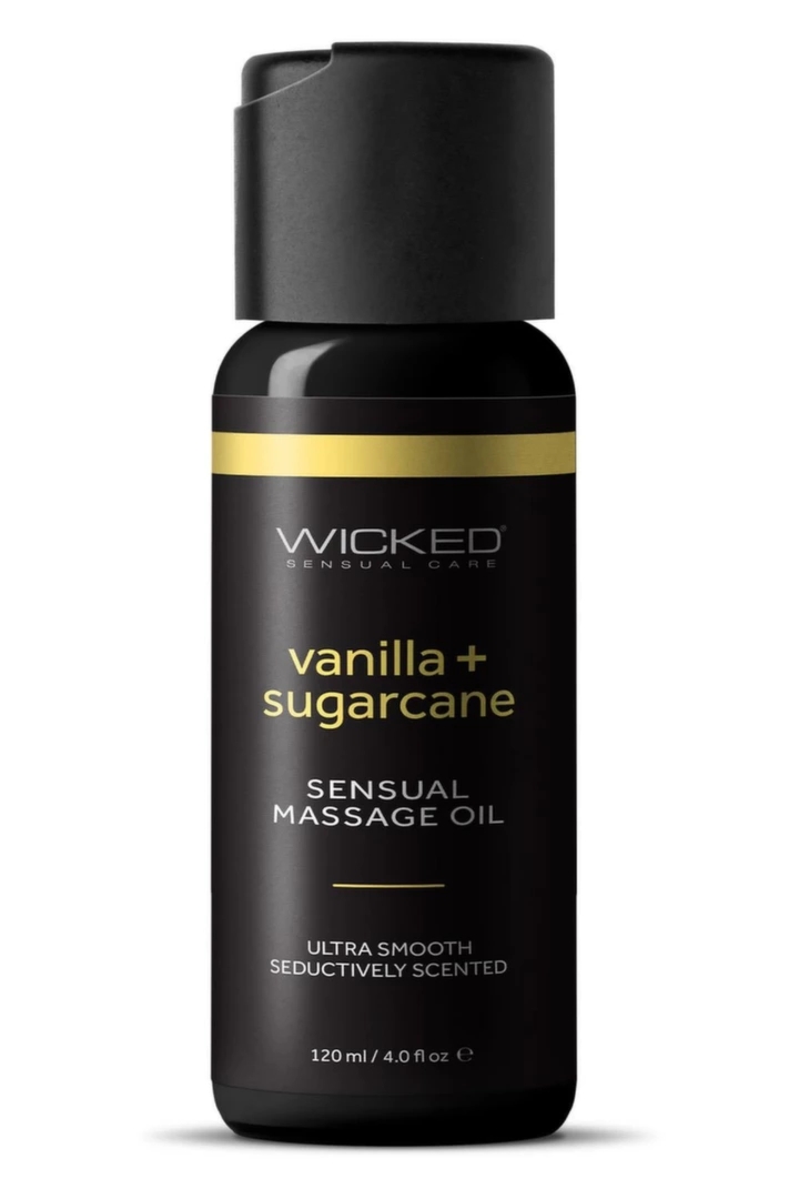 Wicked Sensual Massage Oil Vanilla Sugarcane 120ml – olejek do masażu wanilia i trzcina cukrowa
