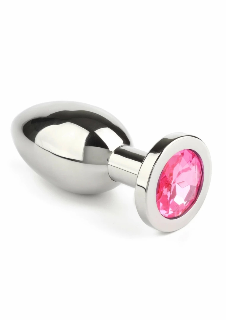 Mr. Steel Jeweled Plug Large stalowy z kryształem dekoracyjnym, polerowana powierzchnia