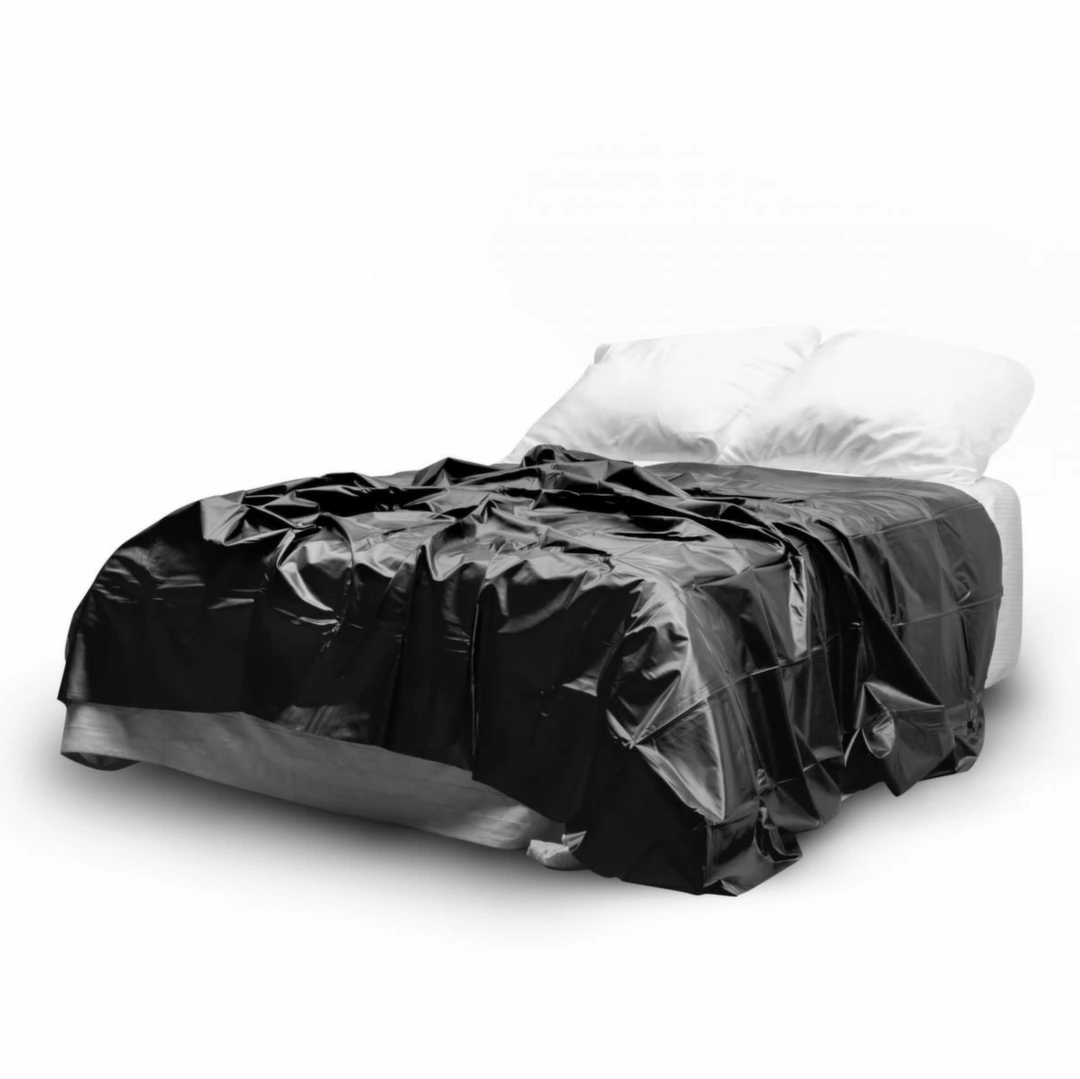 EasyToys Prześcieradło Winylowe 180x230 cm Czarny – wodoodporny pokrowiec ochronny