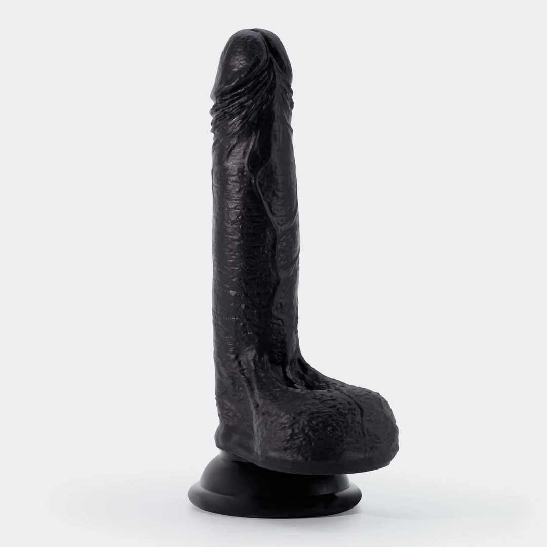 Crushious Inviktus Liquid Silicone 19 cm Czarny Elastyczny Model z Przyssawką i Systemem Harness