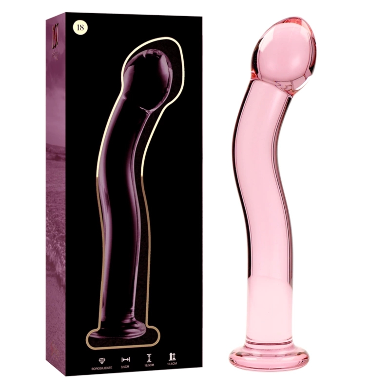 Ibiza Nebula Series Model 18 szklany element intymny różowy 18,5 cm – borokrzemowe szkło, stopniowana forma