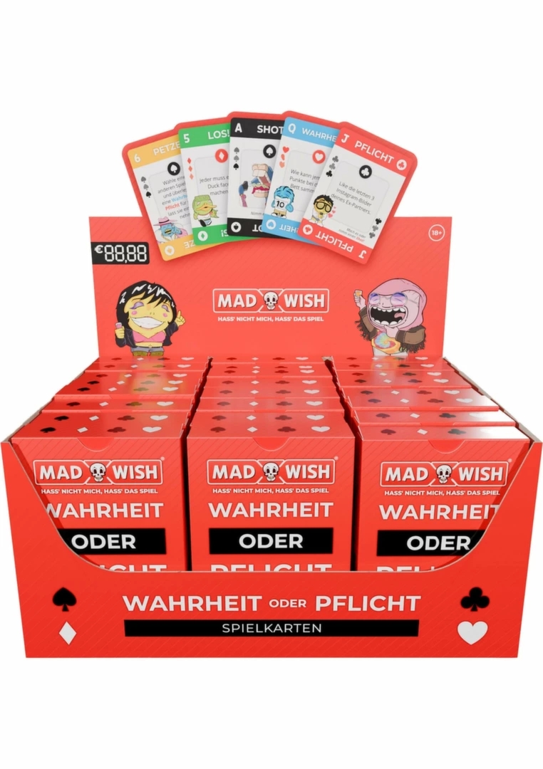 MadWish Playing Cards ENG/DE 24 talie – zestaw kart imprezowych dwujęzycznych