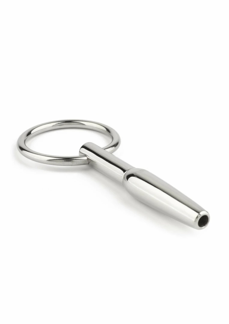 Mr. Steel Uretheral Open Plug stalowy anatomiczny z otwartym kanałem 8 mm, ergonomiczny uchwyt