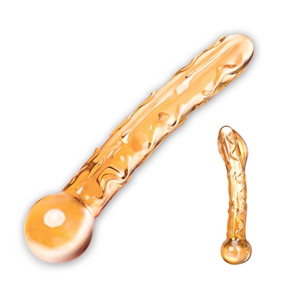 SexShop - Dildo szklane - Glas Orange Tickler Glass Dildo