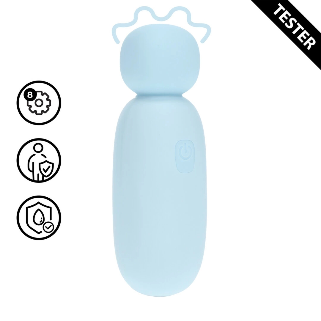 Mochi Mini Chunky Wand Niebieski – kompaktowy masażer silikonowy, 8 trybów, silnik F1