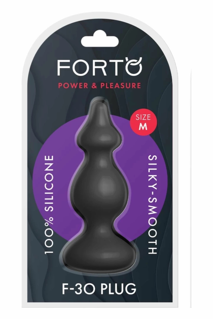FORTO F-30 POINTER Medium Black silikonowy model z koralikami, podstawa płaska, czarny