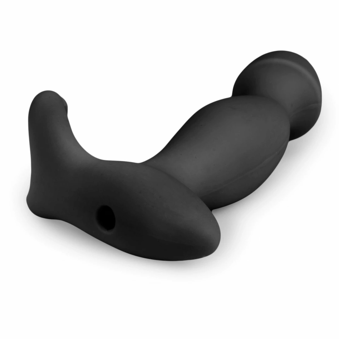 EasyToys Pounding Pete – silikonowy masażer punktowy z wibracjami, czarny, wygięta końcówka