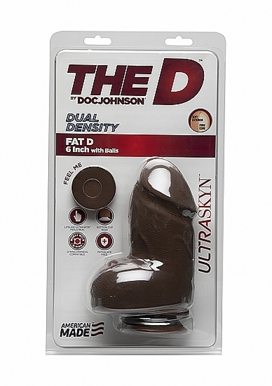 Realistyczny mały gruby Penis 1700-78-CD - Fat D - 6 Inch with Balls - ULTRASKYN - Chocolate