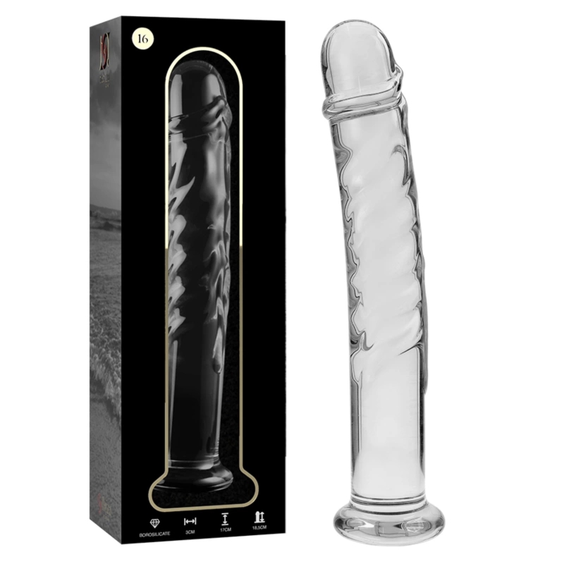 Ibiza Nebula Series Model 16 szklany korek anatomiczny transparentny 18,5 cm – borokrzemowe szkło, ręcznie wykonany