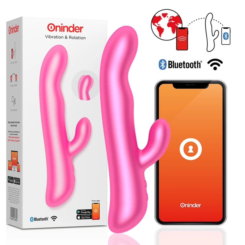 Oninder Oslo Pink – System wibracji i rotacji, aplikacja Bluetooth, 10 trybów, silikon