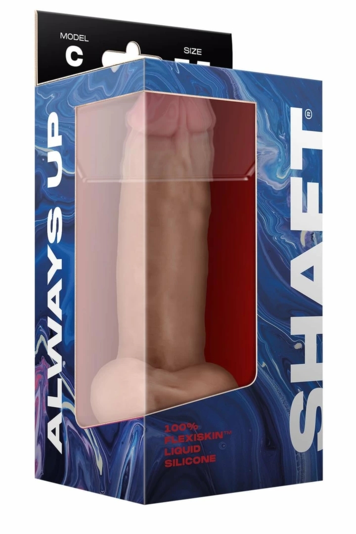 SHAFT Model C 19 cm Liquid Silicone Pine – anatomiczny model Flexiskin™, przyssawka, dwukolorowy