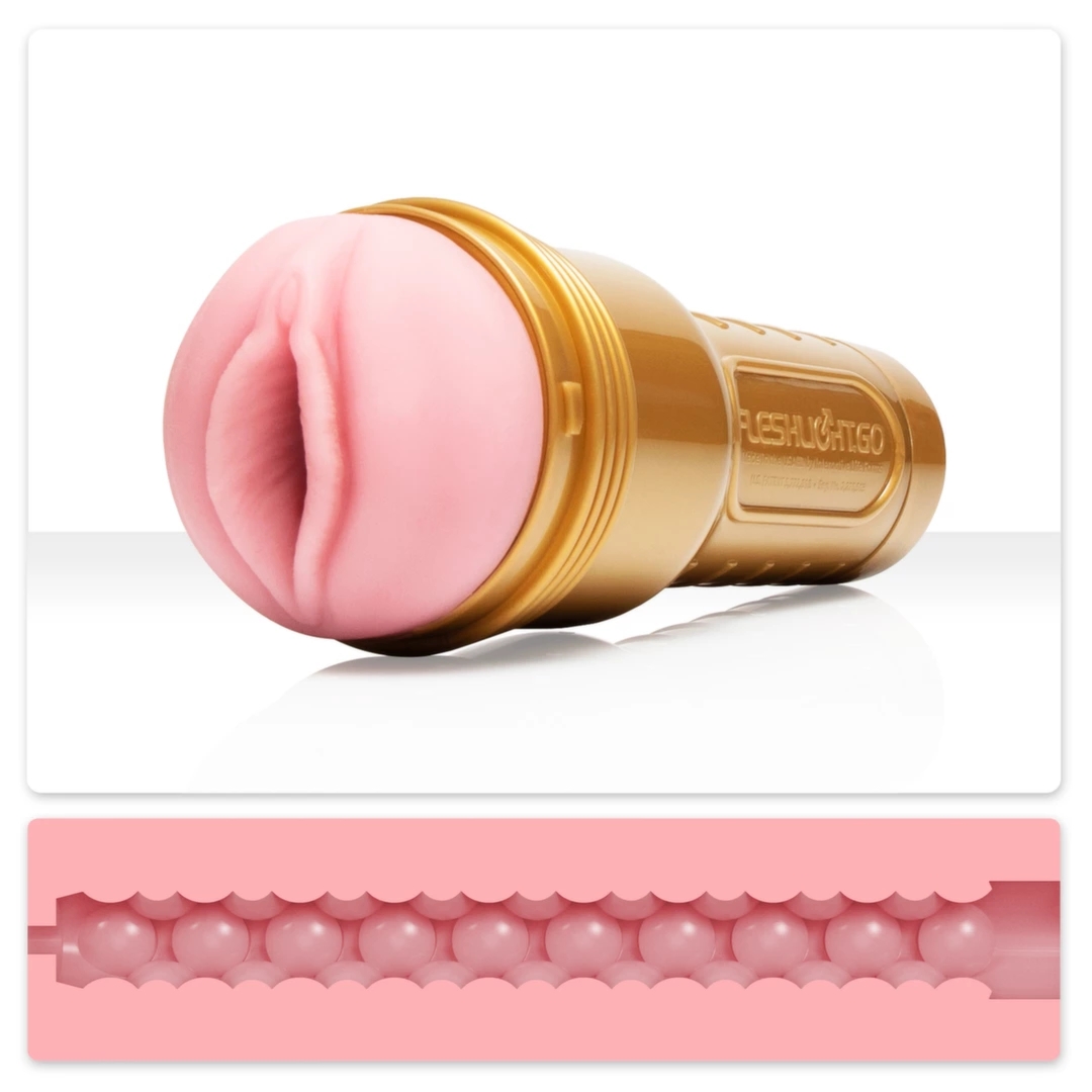 Fleshlight GO Stamina Training Unit STU – kompaktowa maszyna intymna, złote etui, SuperSkin