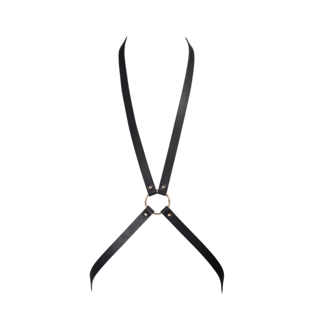 Bijoux Indiscrets Maze 8 Harness Black – uprząż w kształcie ósemki, regulowana, wegańska skóra