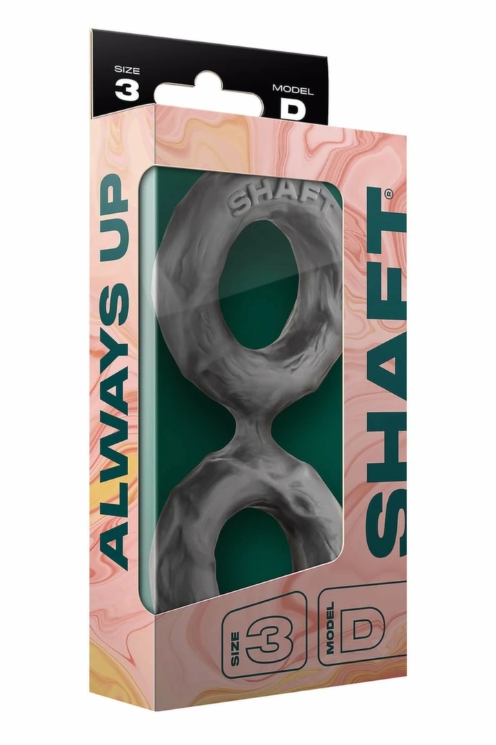 SHAFT Double C-Ring Large Gray – podwójny pierścień Flexiskin™ Liquid Silicone L