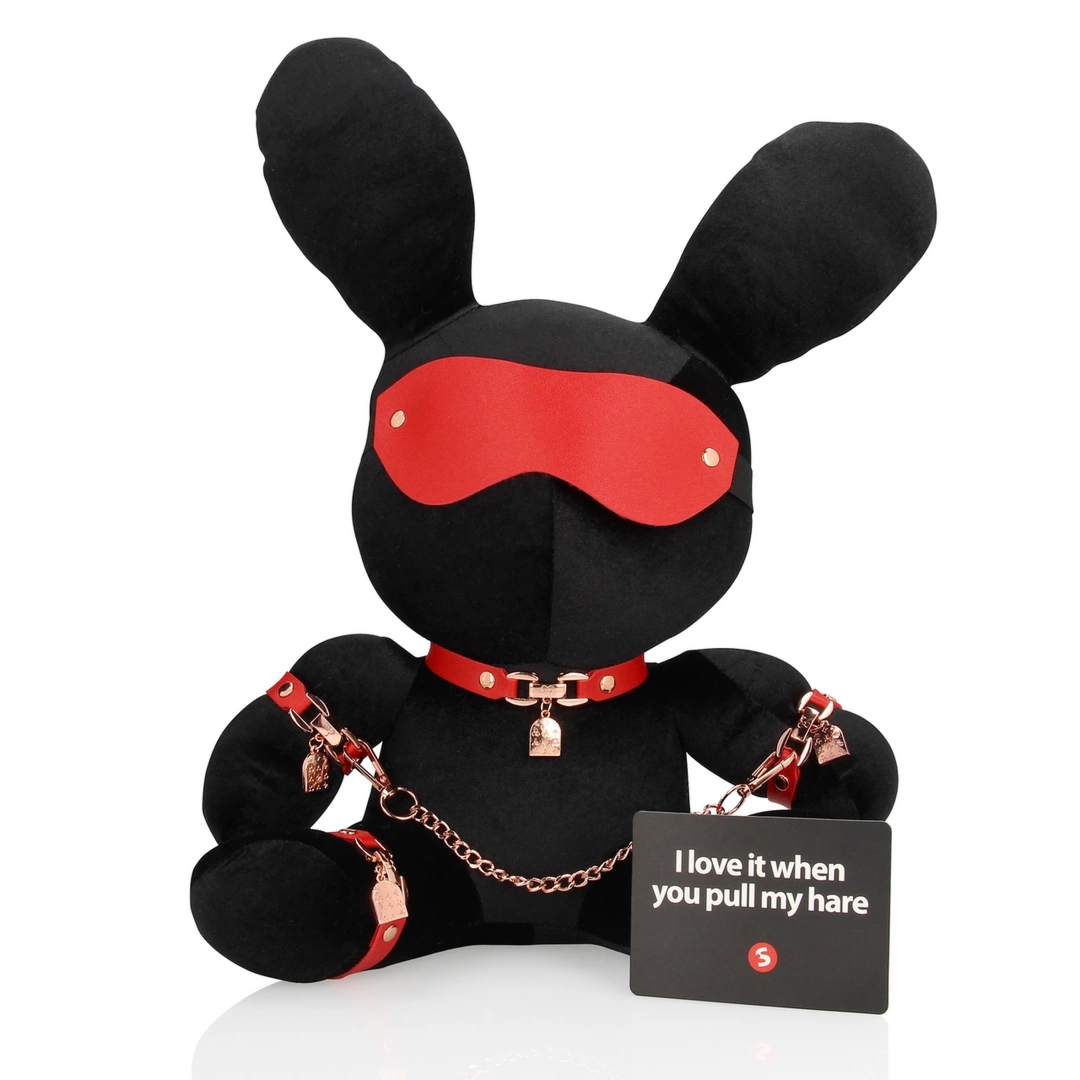 Rimba Rabbit Bondage Velvet Pluszowy Duży Czarny Model Dekoracyjny z detalami tekstylnymi