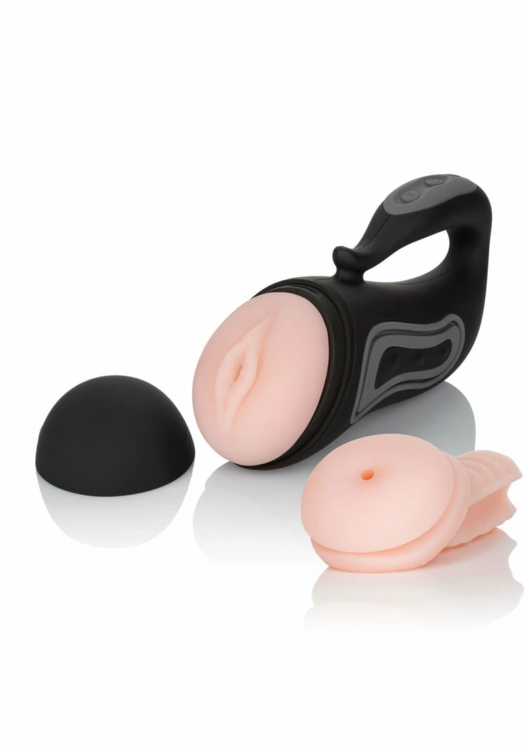 CalExotics Optimum Power Rechargeable Grip-N-Stroke maszyna intymna z 2 wkładkami PureSkin