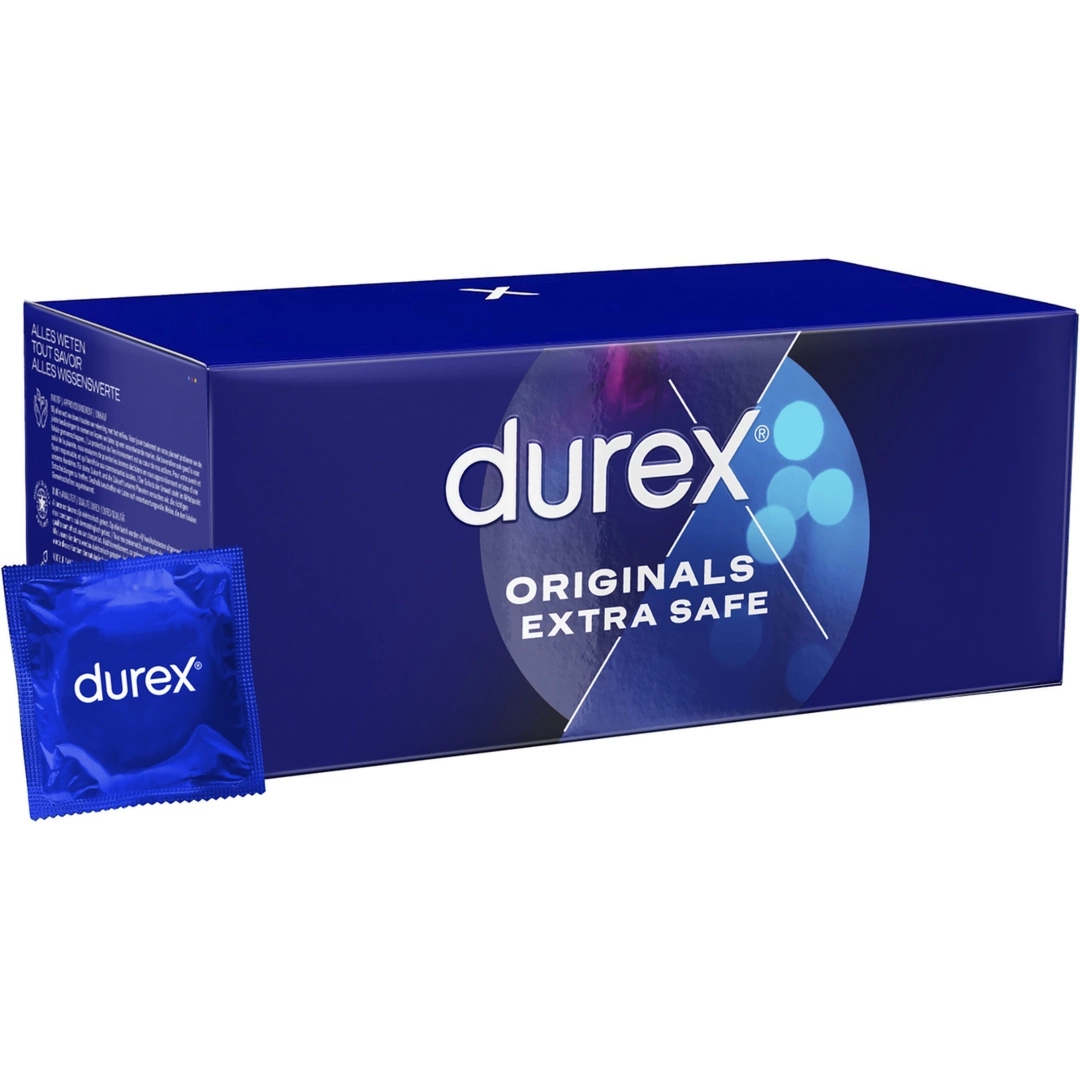 Durex Extra Safe 144 szt. prezerwatywy grubsze, dodatkowo nawilżone, Easy-On