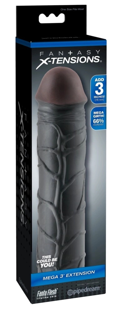 Fantasy X-Tensions Model Black 22,8 cm system powiększający +7,6 cm elastyczny TPE