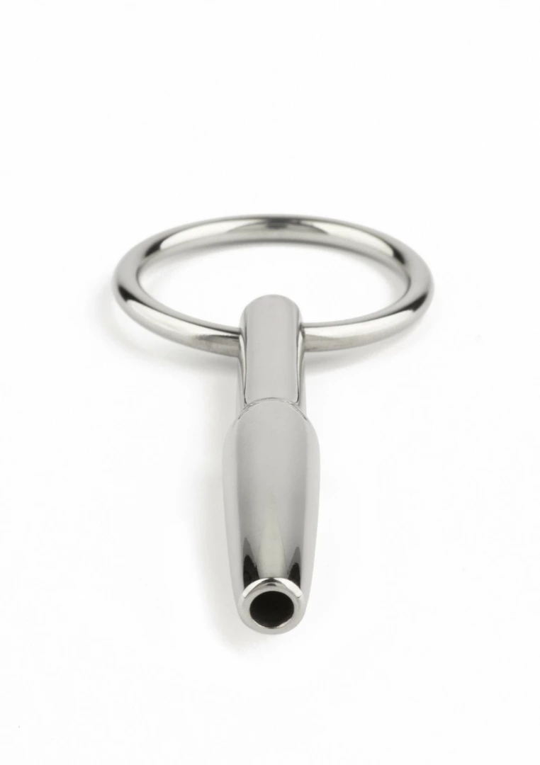 Mr. Steel Uretheral Open Plug stalowy anatomiczny z otwartym kanałem 8 mm, polerowana powierzchnia