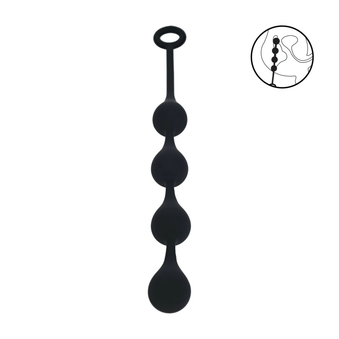 LEVELZ Waterdrop kulki silikonowe M 30mm czarny – anatomiczny kształt, medyczny silikon