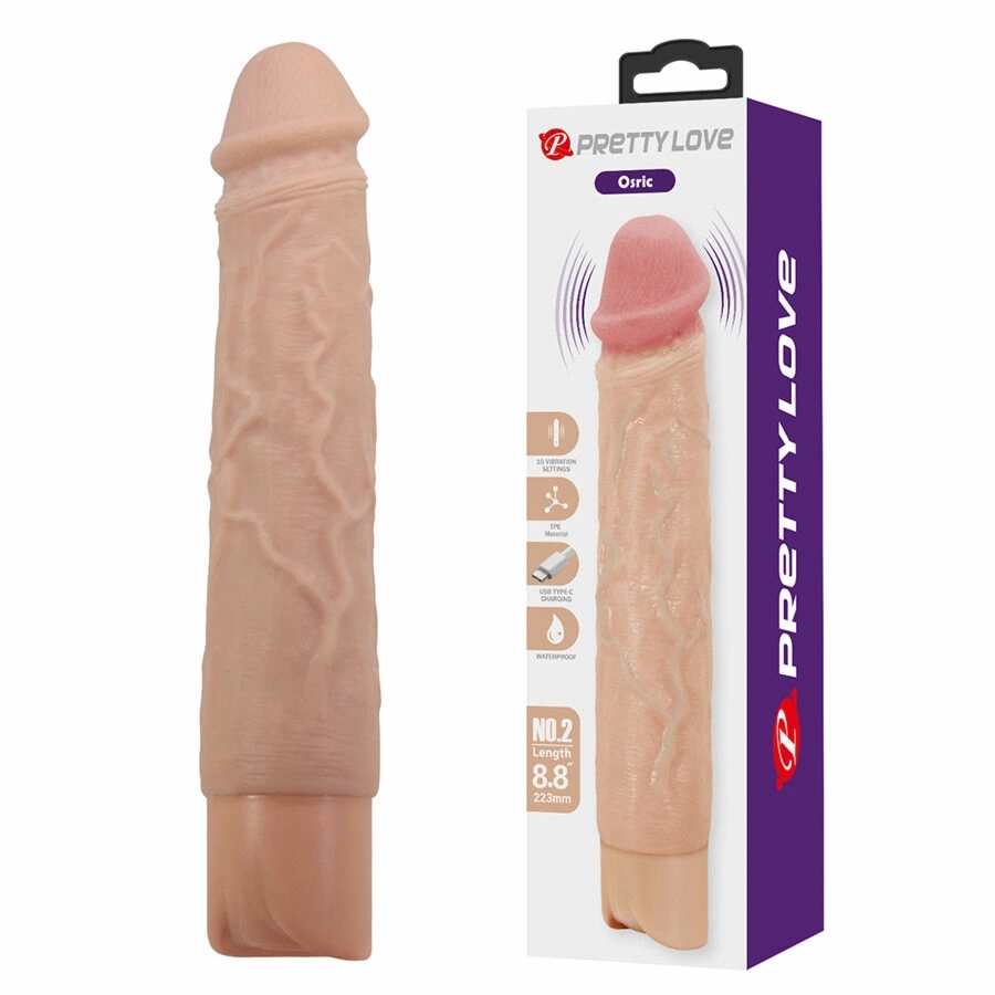 Pretty Love Osric elastyczny wibrator z 10 trybami, USB-C, naturalny wygląd, cicha praca
