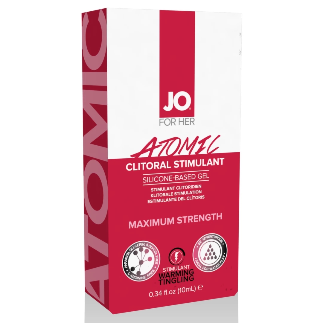 System JO Clitoral Stimulant Atomic żel rozgrzewający dla kobiet 10ml, intensywny efekt termiczny