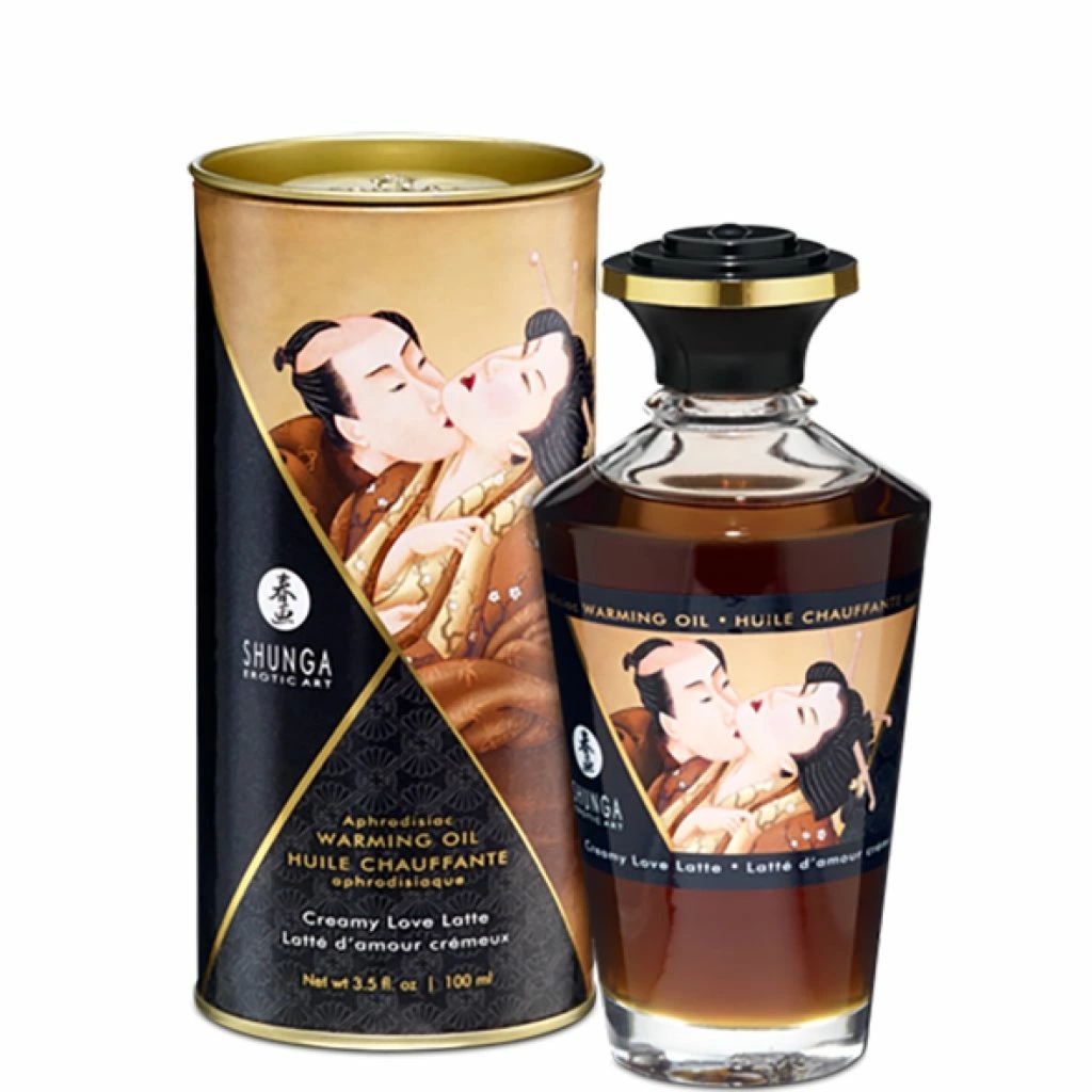 Shunga Aphrodisiac Warming Oil Creamy Latte 100ml rozgrzewający olejek do masażu o zapachu latte