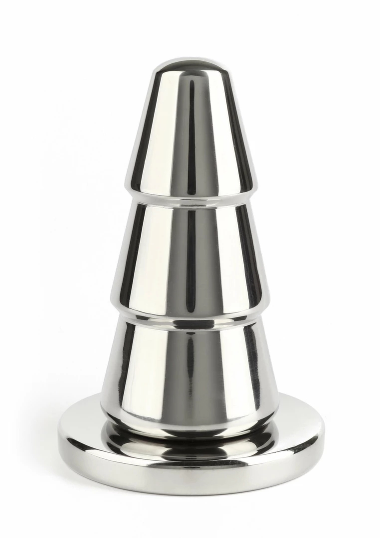 Mr. Steel Advanced Cone stalowy stożkowy korek intymny, duży, stopniowany kształt