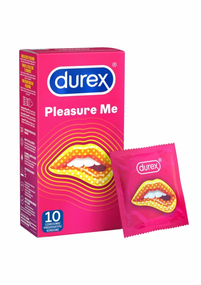 Durex Pleasure Me 6x10 szt. – prezerwatywy z prążkami i wypustkami, anatomiczny kształt
