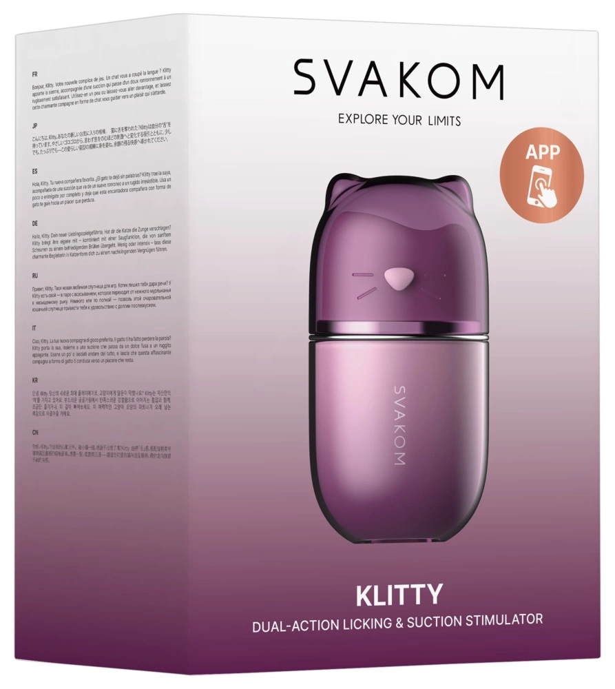 SVAKOM Klitty Dusty Lavender – kompaktowy model z funkcją ssania, lizania i aplikacją