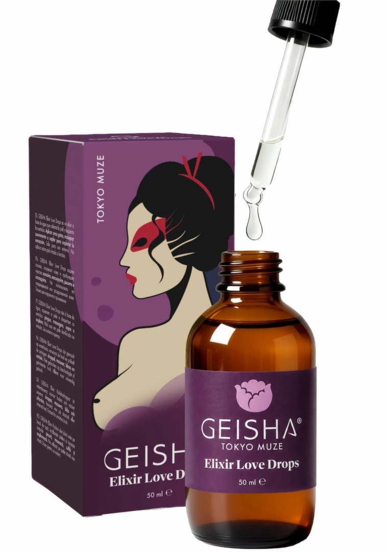 Elixir Love Drops 50 ml GEISHA rozgrzewający olejek do masażu intymnego, 4 warianty zapachowe