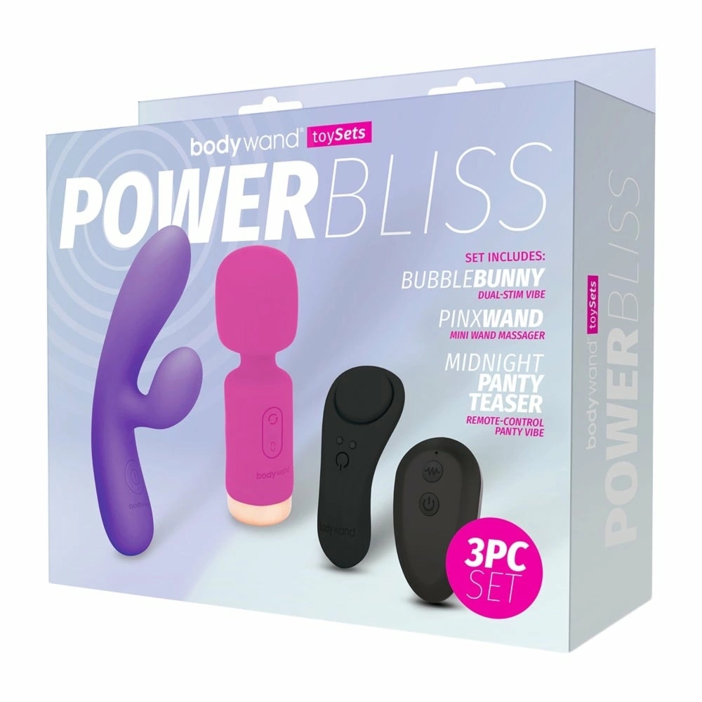 BODYWAND 4Play Power Bliss Set – wielofunkcyjny zestaw z 4 końcówkami, akumulator USB