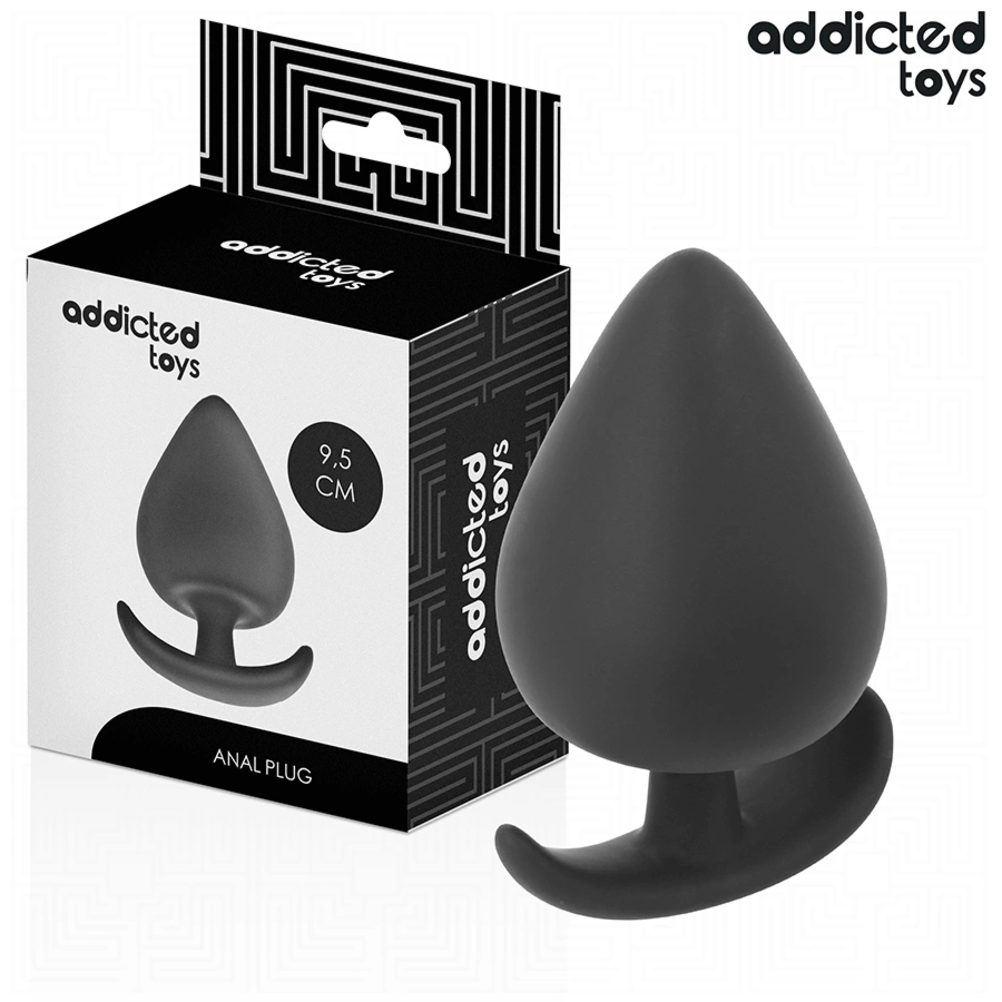 Addicted Toys Korek silikonowy XL 9,5 cm, anatomiczny model z szeroką podstawą, czarny