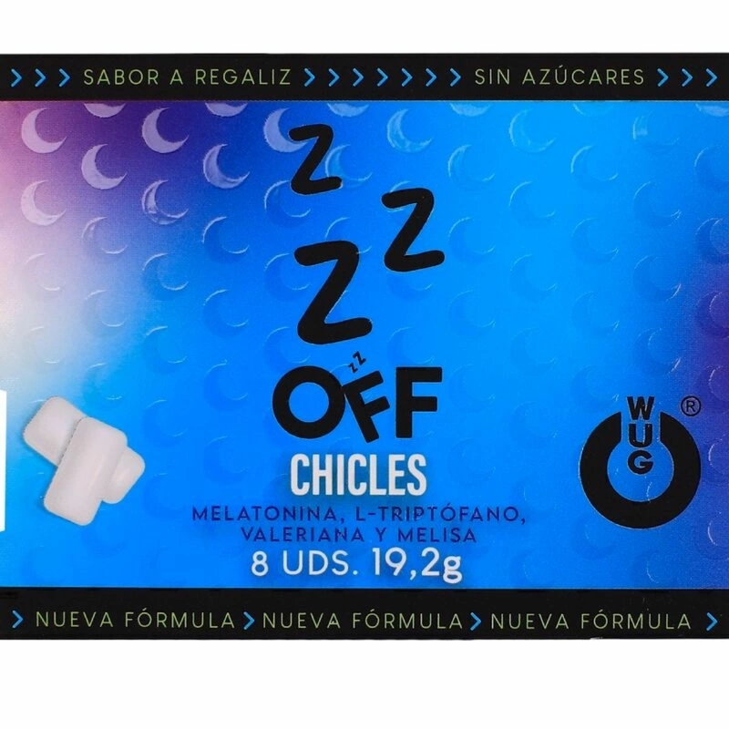 WUG SLEEP GUM guma do żucia z melatoniną i walerianą, smak lukrecji, 8 sztuk