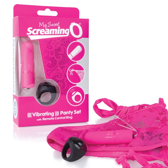 SexShop - Stymulujące majteczki damskie zdalnie sterowane - The Screaming O Remote Control Panty Różowy - online
