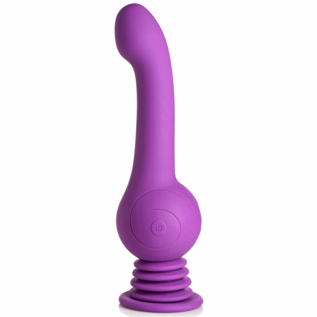 IN Stymulator Silikonowy Shaking Purple – model z funkcją rotacji i tłoczenia, przyssawka, USB