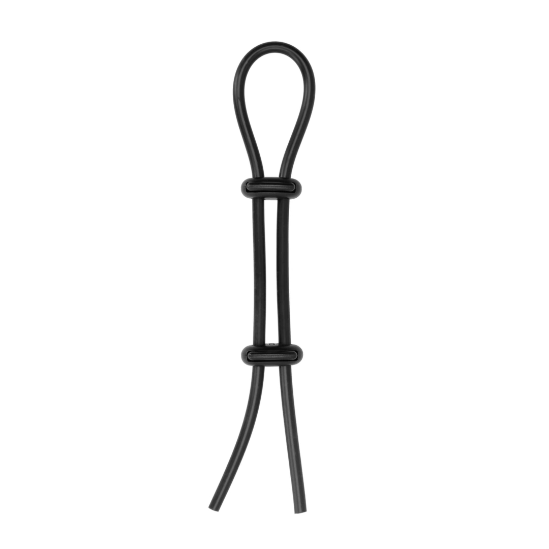 Shots Toys Podwójny Pierścień Silikonowy Regulowany, Czarny, Medyczny, Uniwersalny Rozmiar