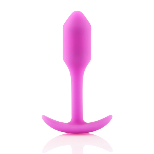 Sexshop - B-Vibe Snug Plug 1 Różowy - Plug analny z obciążnikiem