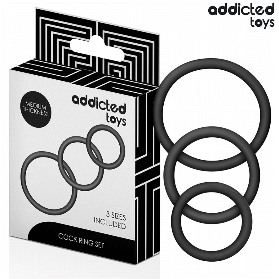 Addicted Toys Zestaw 3 pierścieni silikonowych Model 2 – komfort i wytrzymałość