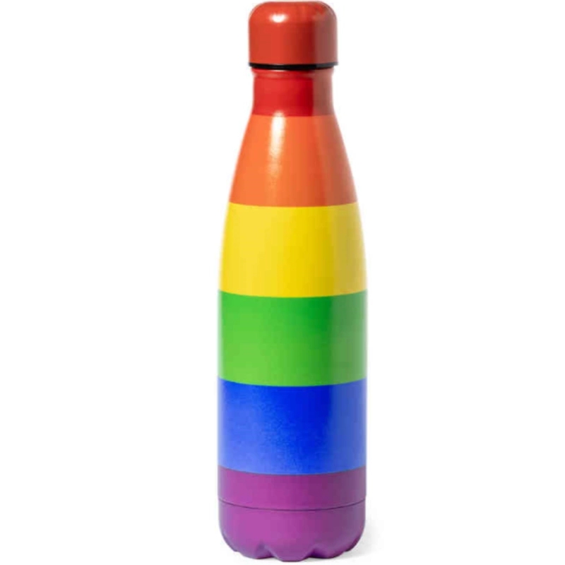 PRIDE Metaliczny termos z motywem flagi LGBT – nowoczesny design, 500 ml