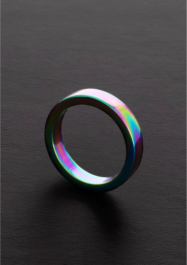 Steel – pierścień płaski Rainbow stal nierdzewna 45 mm, wielokolorowy