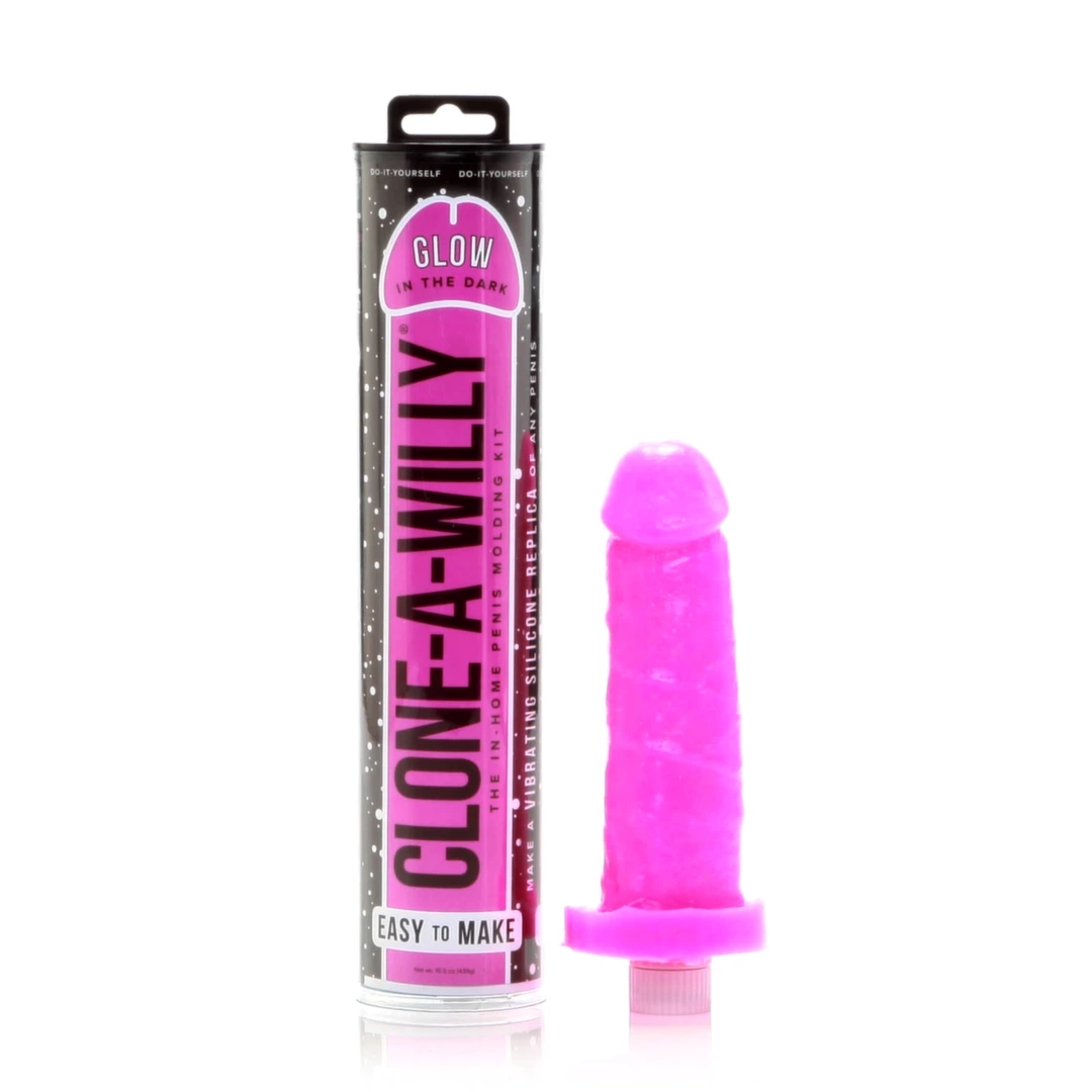 Clone-A-Willy Kit Pink Glow – świecący zestaw do klonowania, wibrujący, różowy