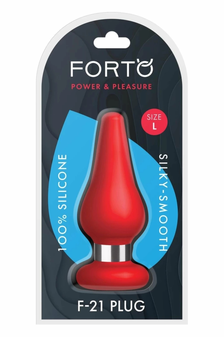 FORTO F-21 TEAR DROP Large Red silikonowy model z pierścieniem stalowym, czerwony
