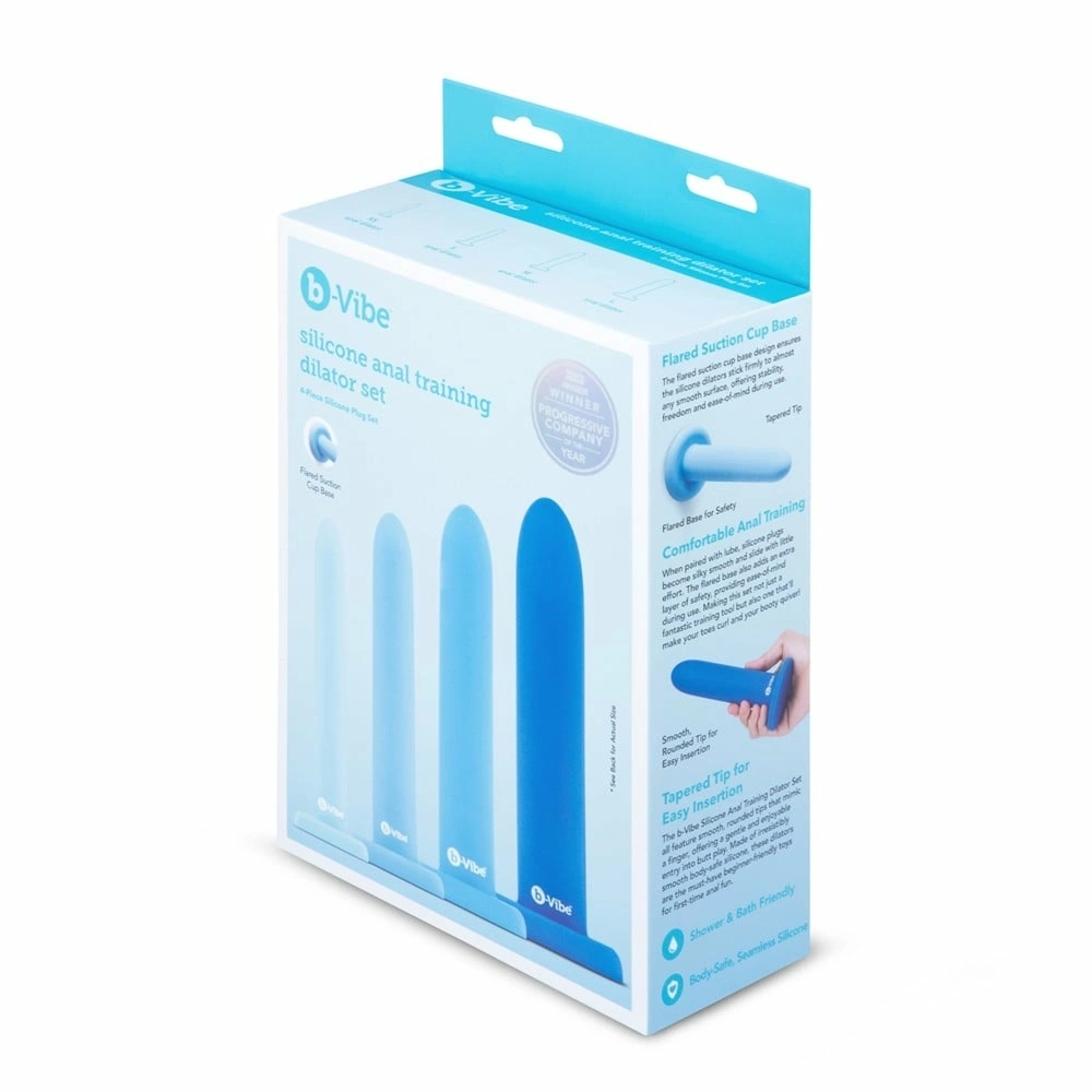 b-Vibe Anal Training Dilator Set – zestaw 4 silikonowych ekspanderów o progresywnych rozmiarach
