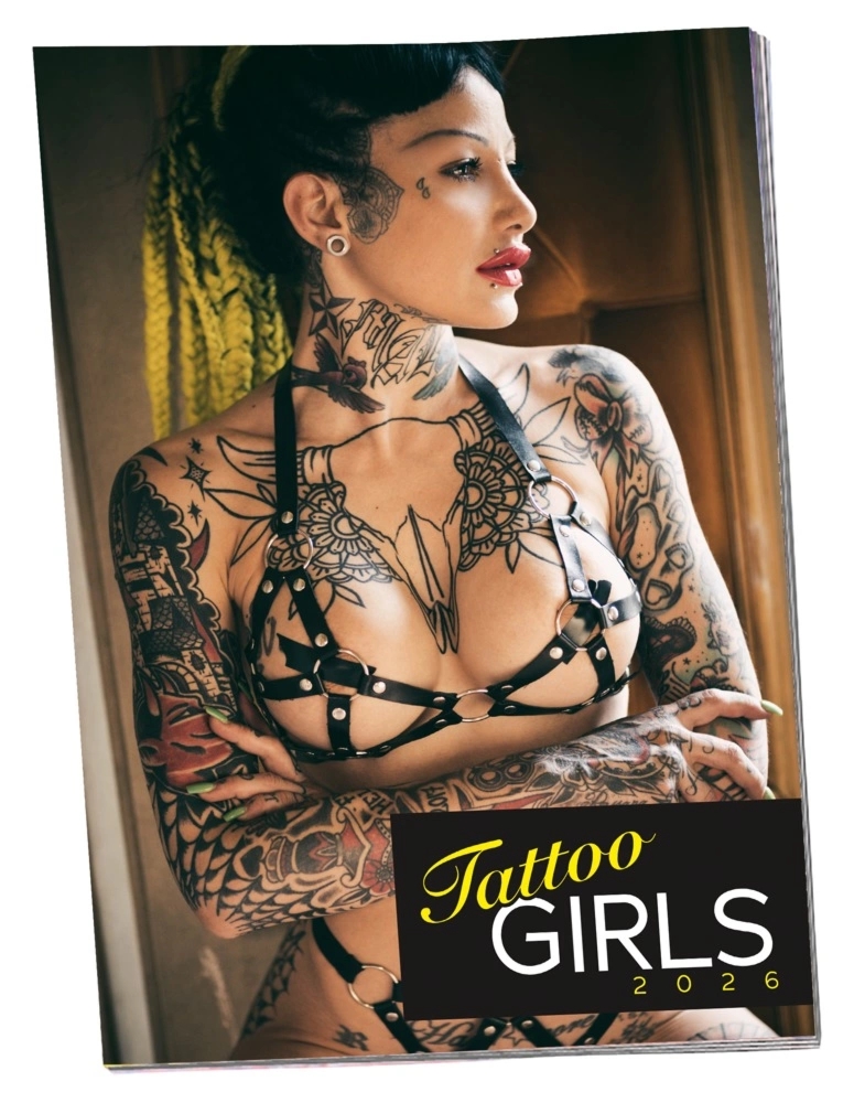PIN-UP Tattoo-Girls 2026 kalendarz ścienny A3, 12 stron, artystyczne fotografie kobiet