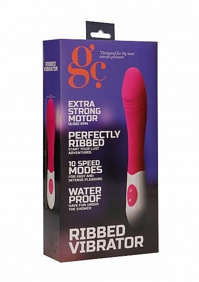 Wibrator ELASTYCZNY prążkowany 10 prędkości  - Ribbed Vibrator - Pink