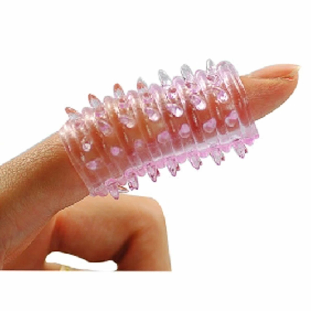 ToyJoy Pinky Sleeve – elastyczna nakładka na palec TPR rożowa, wypustki, uniwersalna